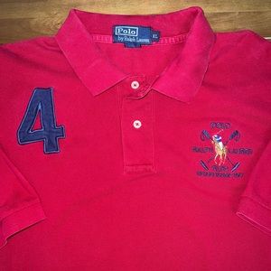 Polo Ralph Lauren Polo Cranberry Red Logo RLPC Pony EST. 1967 #4 size XL